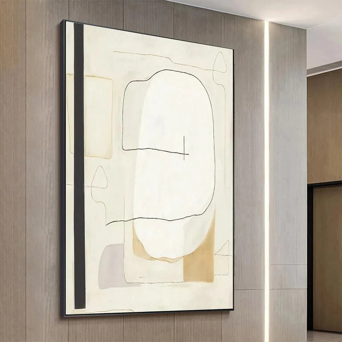 MINIMALIST ABSTRACT: Neutral Abstract Painting, Square Wall Art - Image 7
