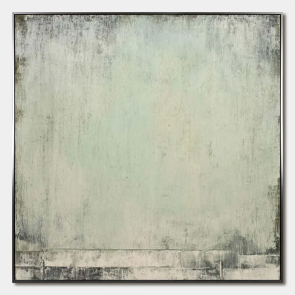 MISTY MORNING: Textured Minimalist Abstract Oil Painting