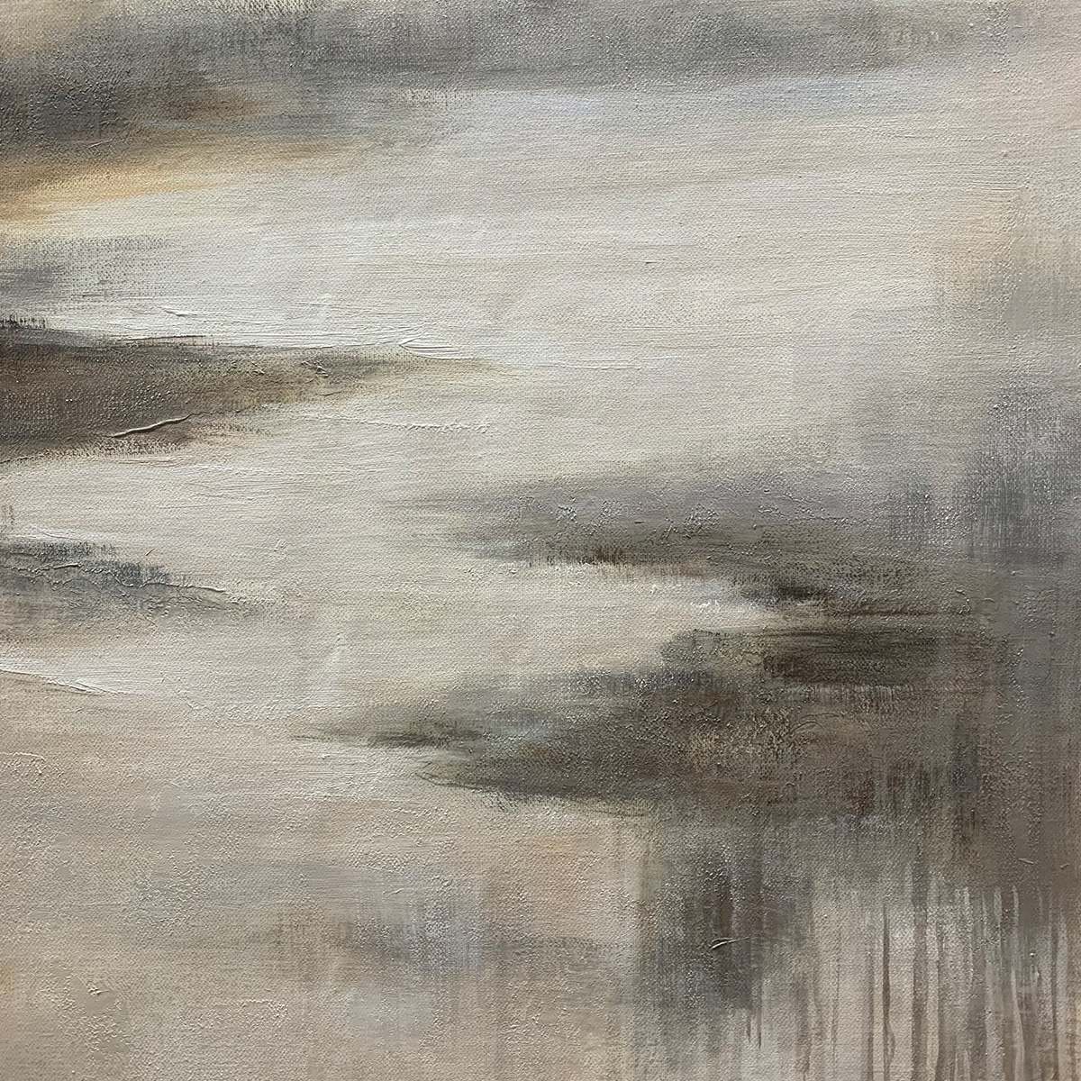 MISTY SHORES: Minimalist Coastal Landscape Oil Painting - Image 3