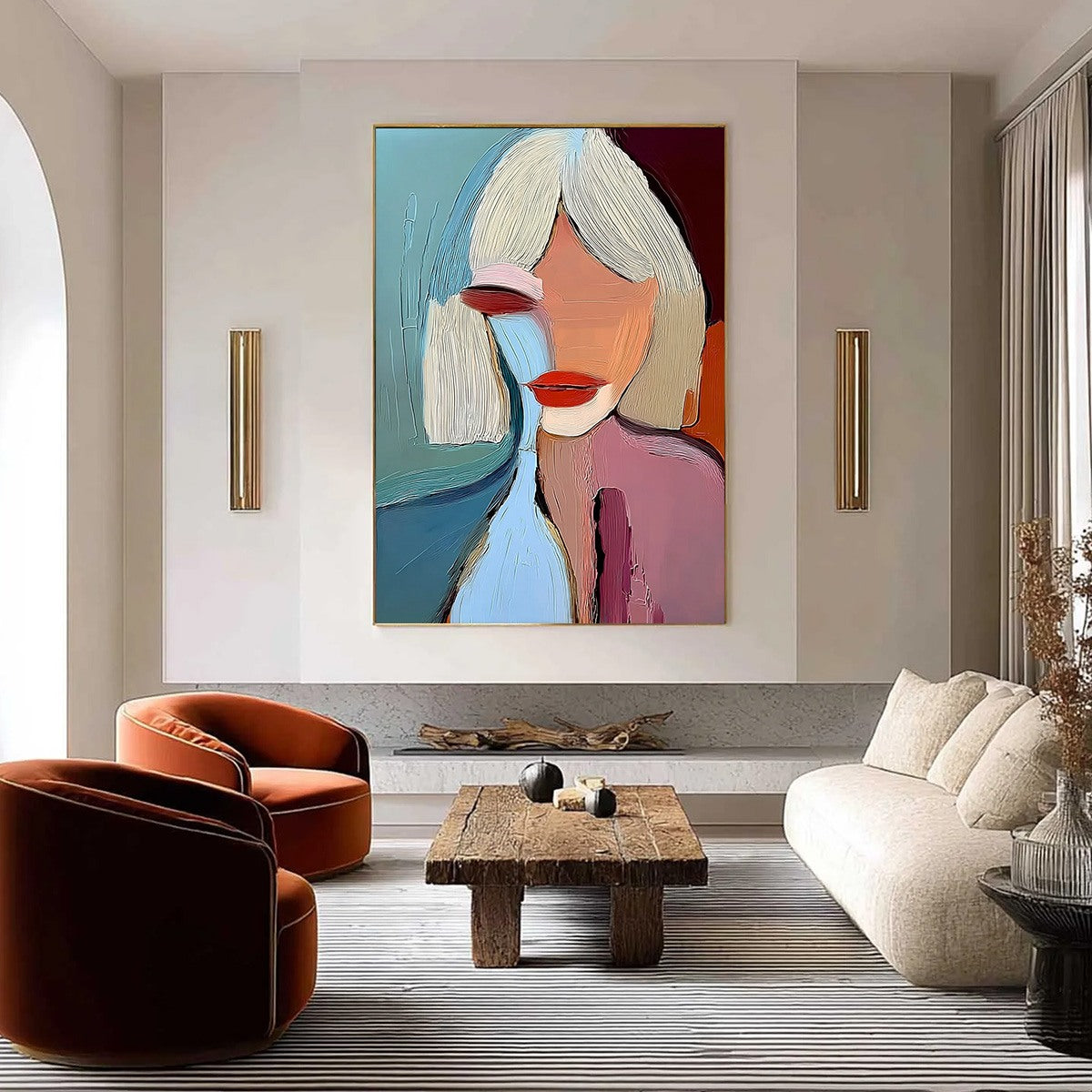 MOMENT IN COLOR: Abstract Textured Portrait Painting of a Woman - Image 4