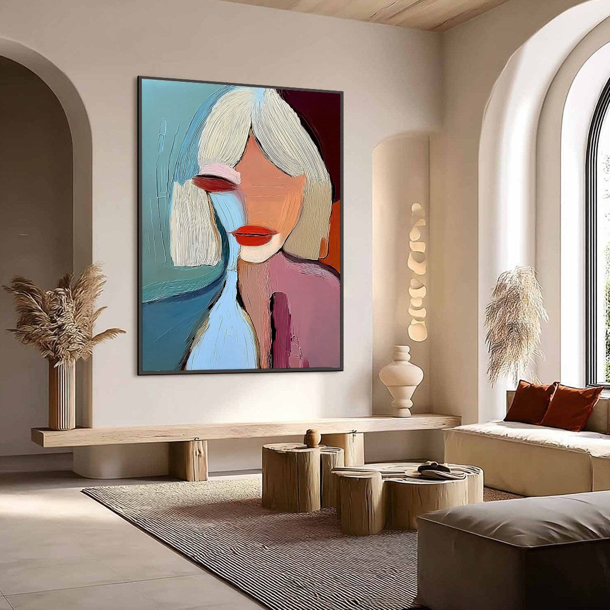 MOMENT IN COLOR: Abstract Textured Portrait Painting of a Woman - Image 7