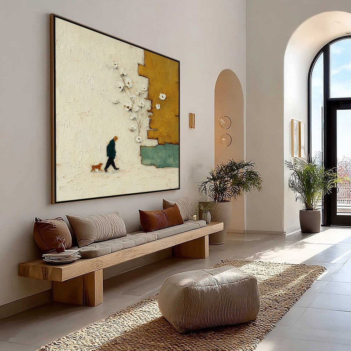 MOMENTS IN PASSING: Textured Minimalist Impasto Painting of a Daily Stroll - Image 7