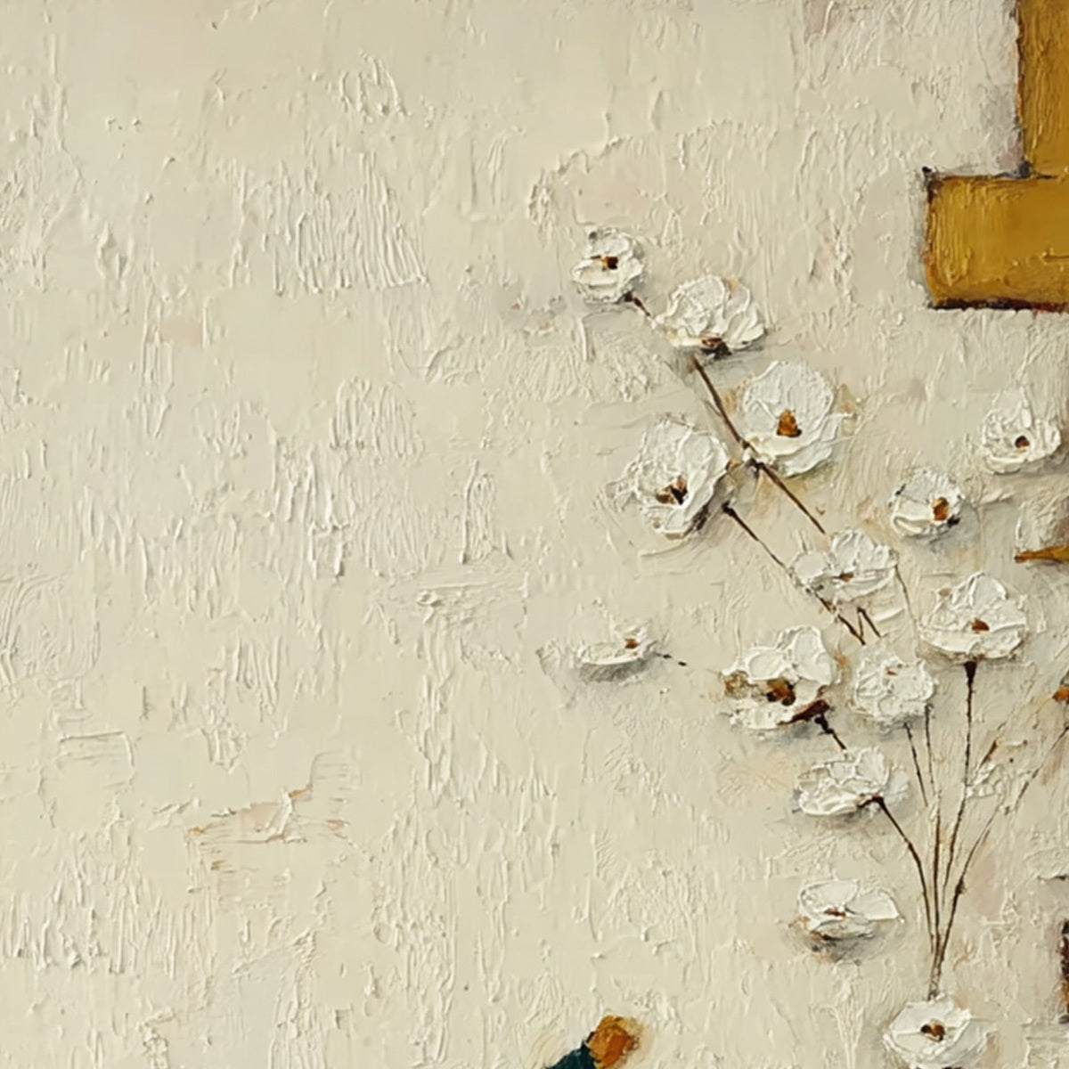 MOMENTS IN PASSING: Textured Minimalist Impasto Painting of a Daily Stroll - Image 5