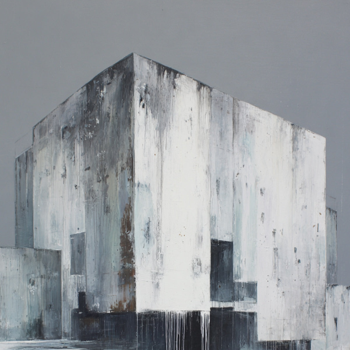 MONOLITHIC ECHO: Minimalist Abstract Architectural Painting - Image 3