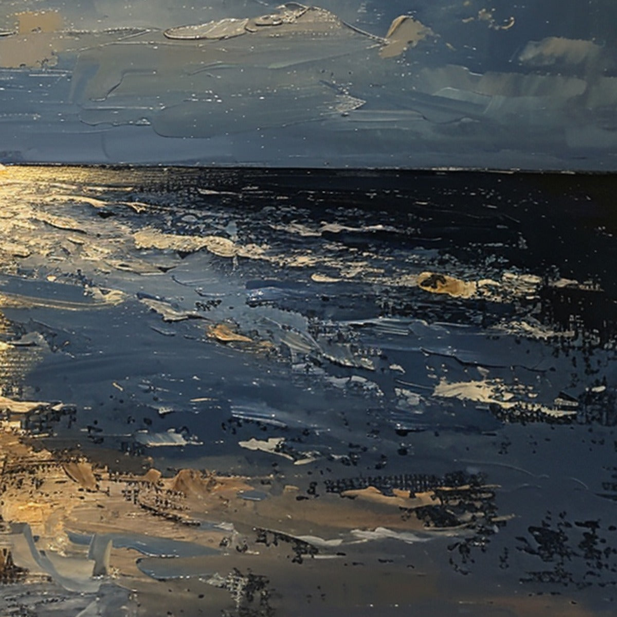 MOONLIT SERENITY: Impressionist Coastal Night Oil Painting - Image 5