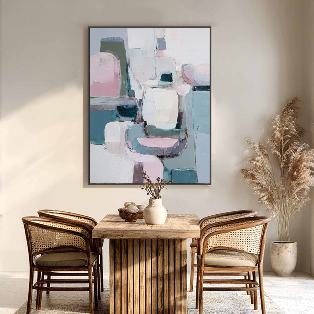 MORNING BLUSH: Soft Contemporary Abstract Block Painting - Image 2