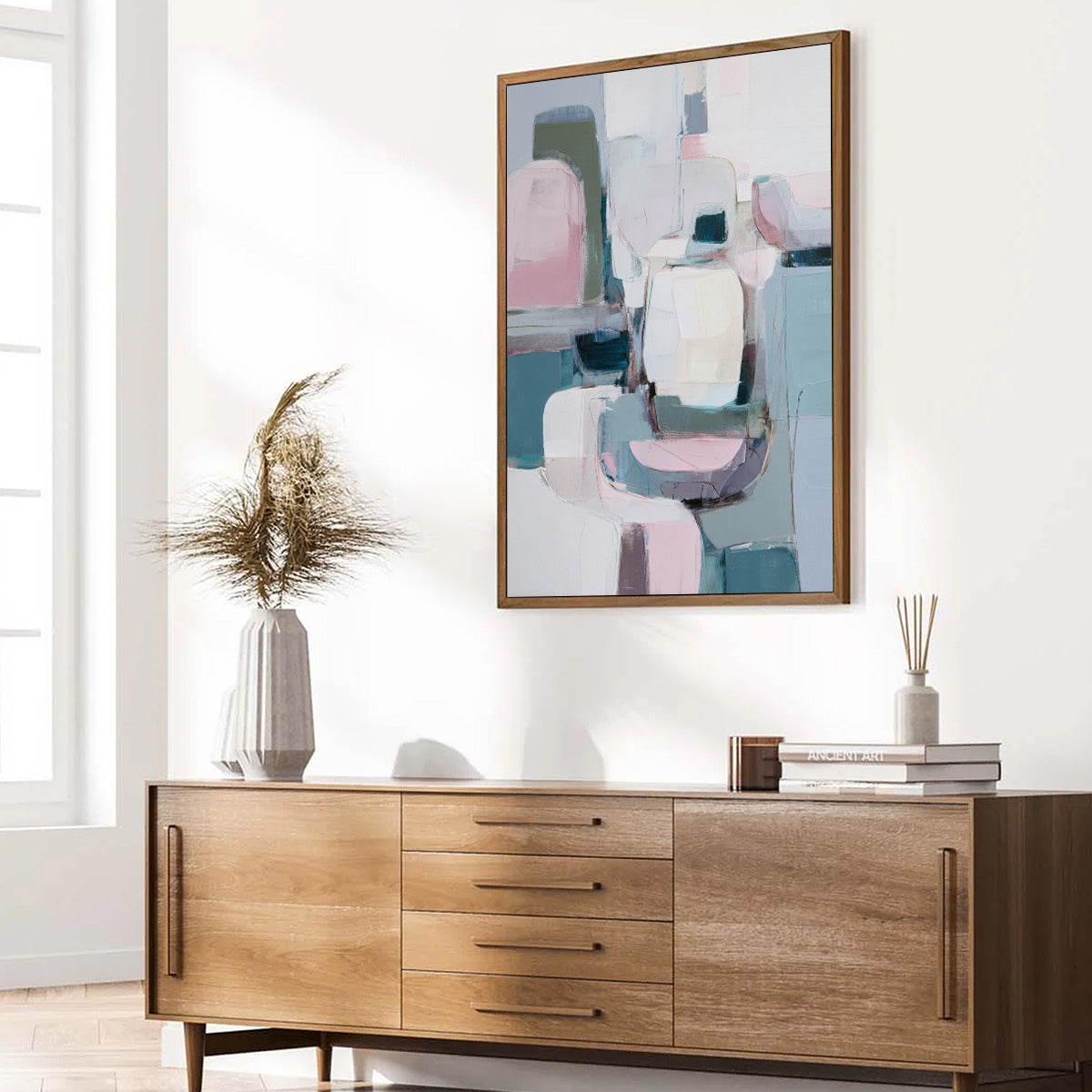 MORNING BLUSH: Soft Contemporary Abstract Block Painting - Image 8