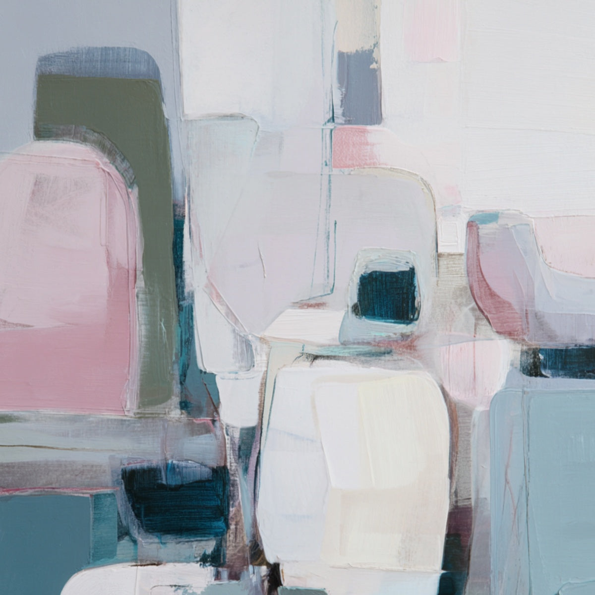 MORNING BLUSH: Soft Contemporary Abstract Block Painting - Image 5
