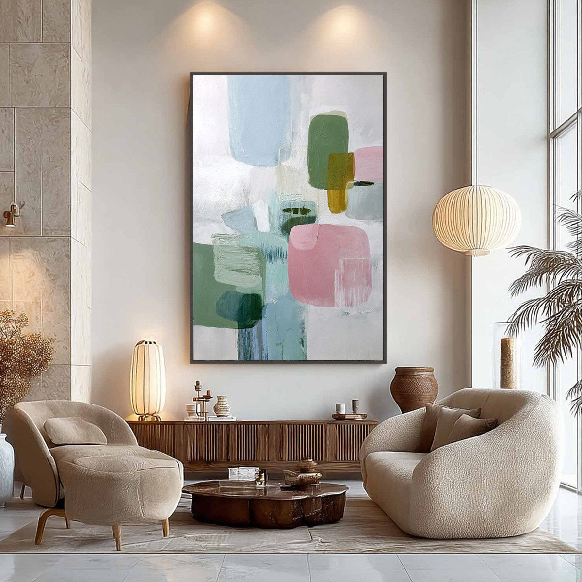 MORNING BLUSH: Soft Pastel Abstract Wall Art - Image 3