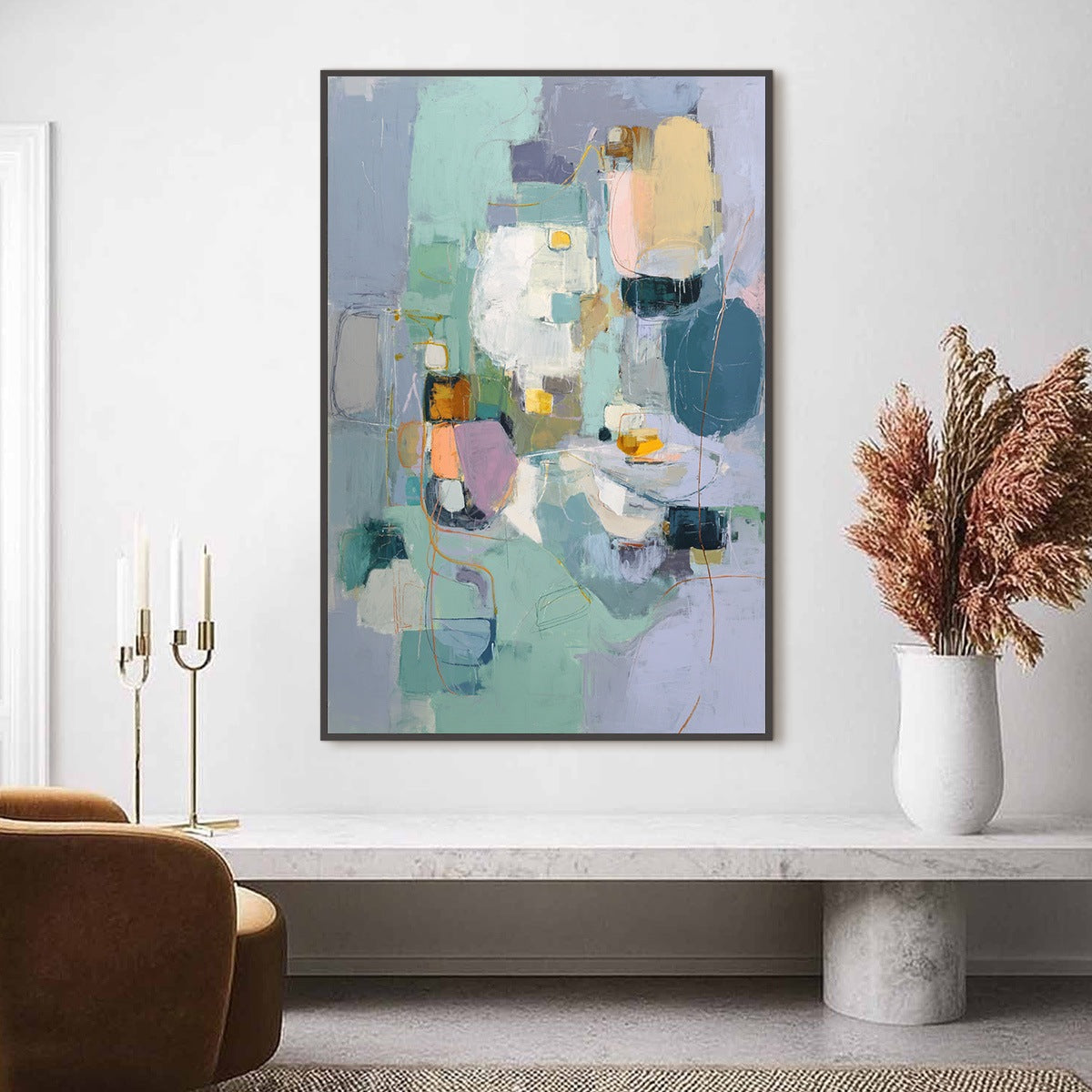 MORNING CHORUS: Colorful Modern Abstract Composition Painting - Image 2