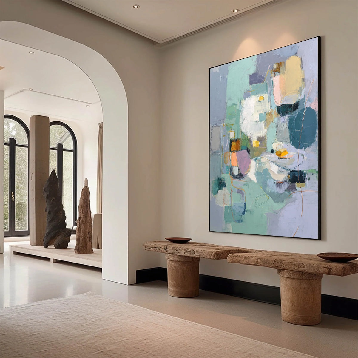 MORNING CHORUS: Colorful Modern Abstract Composition Painting - Image 6