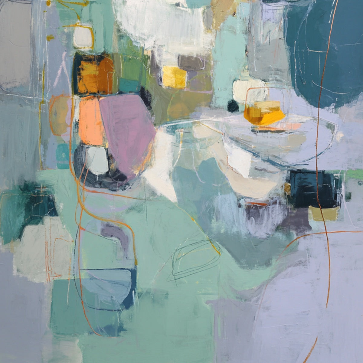 MORNING CHORUS: Colorful Modern Abstract Composition Painting - Image 5