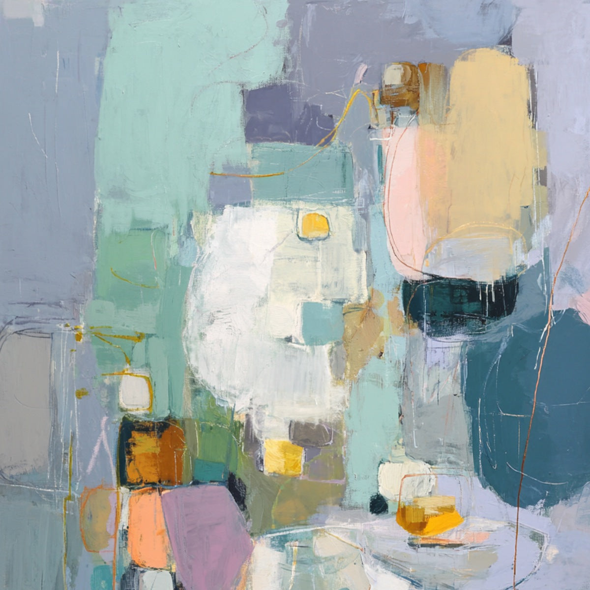 MORNING CHORUS: Colorful Modern Abstract Composition Painting - Image 3
