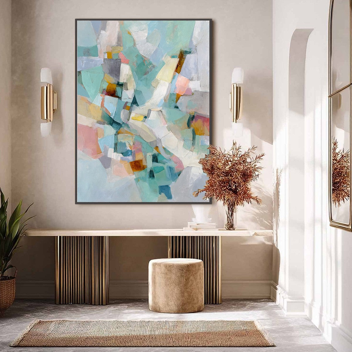 MOSAIC DREAM: Colorful Modern Abstract Geometric Painting - Image 4