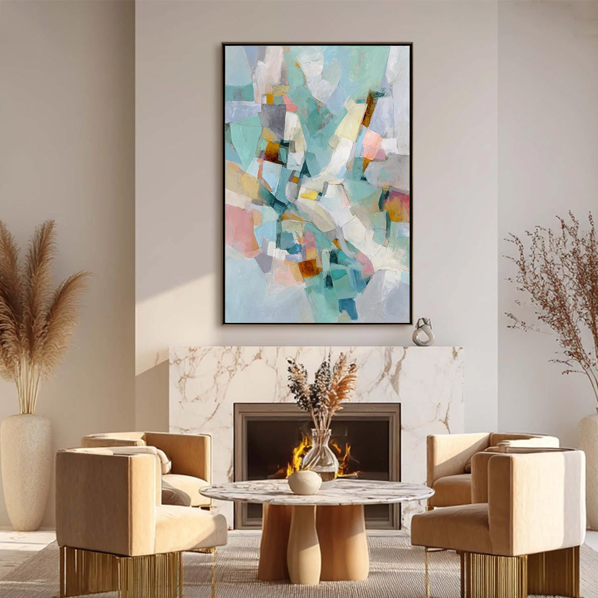 MOSAIC DREAM: Colorful Modern Abstract Geometric Painting - Image 6