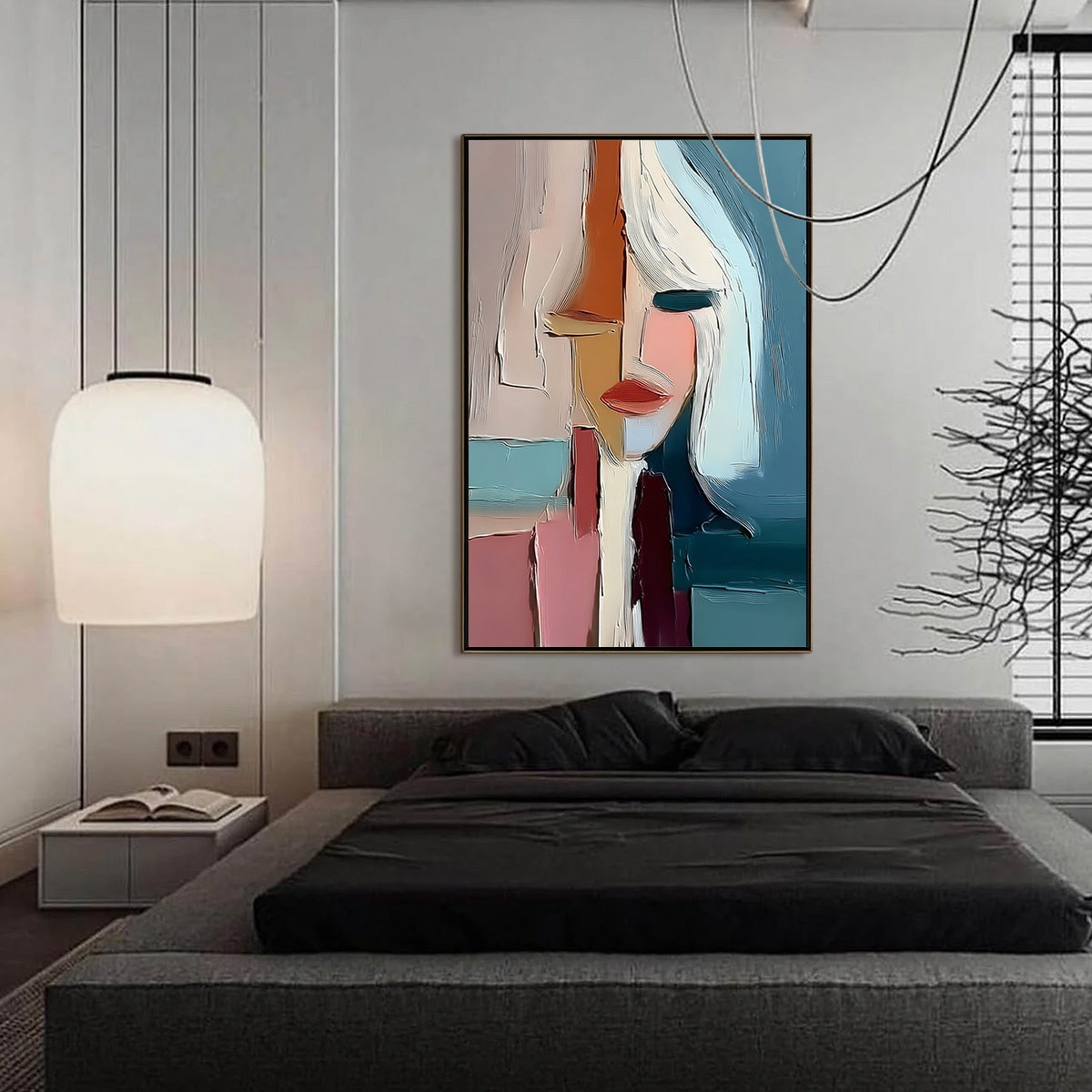 MOSAIC MUSE: Abstract Figurative Portrait Oil Painting with Heavy Texture - Image 6