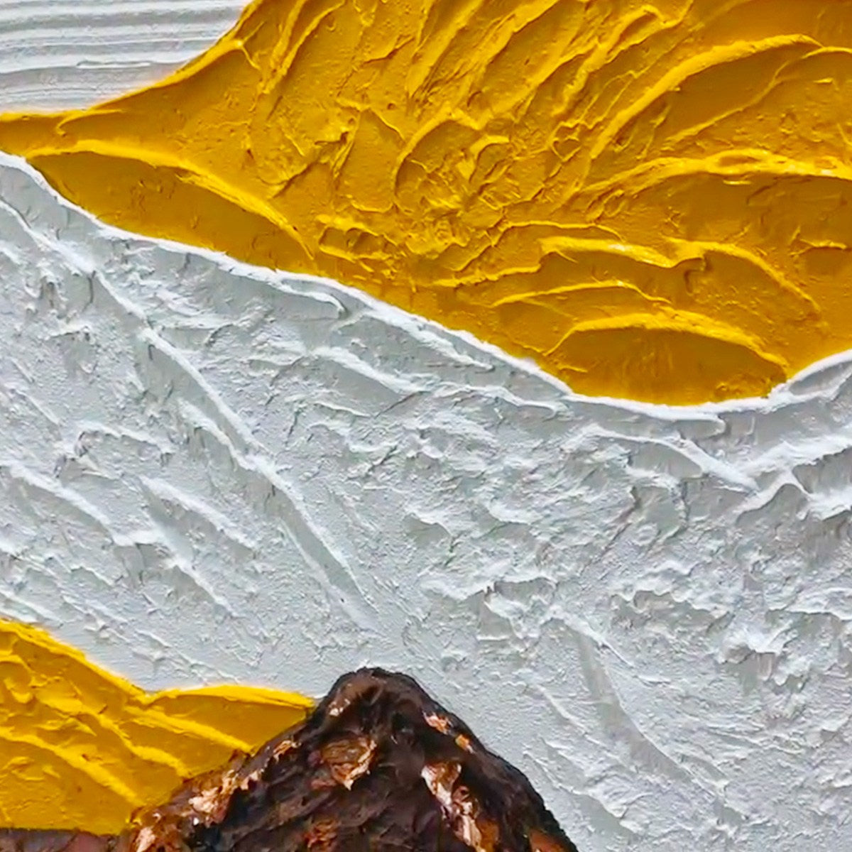 MOUNTAIN PEAKS: Textured Mountain Range Painting in Brown and White - Image 5
