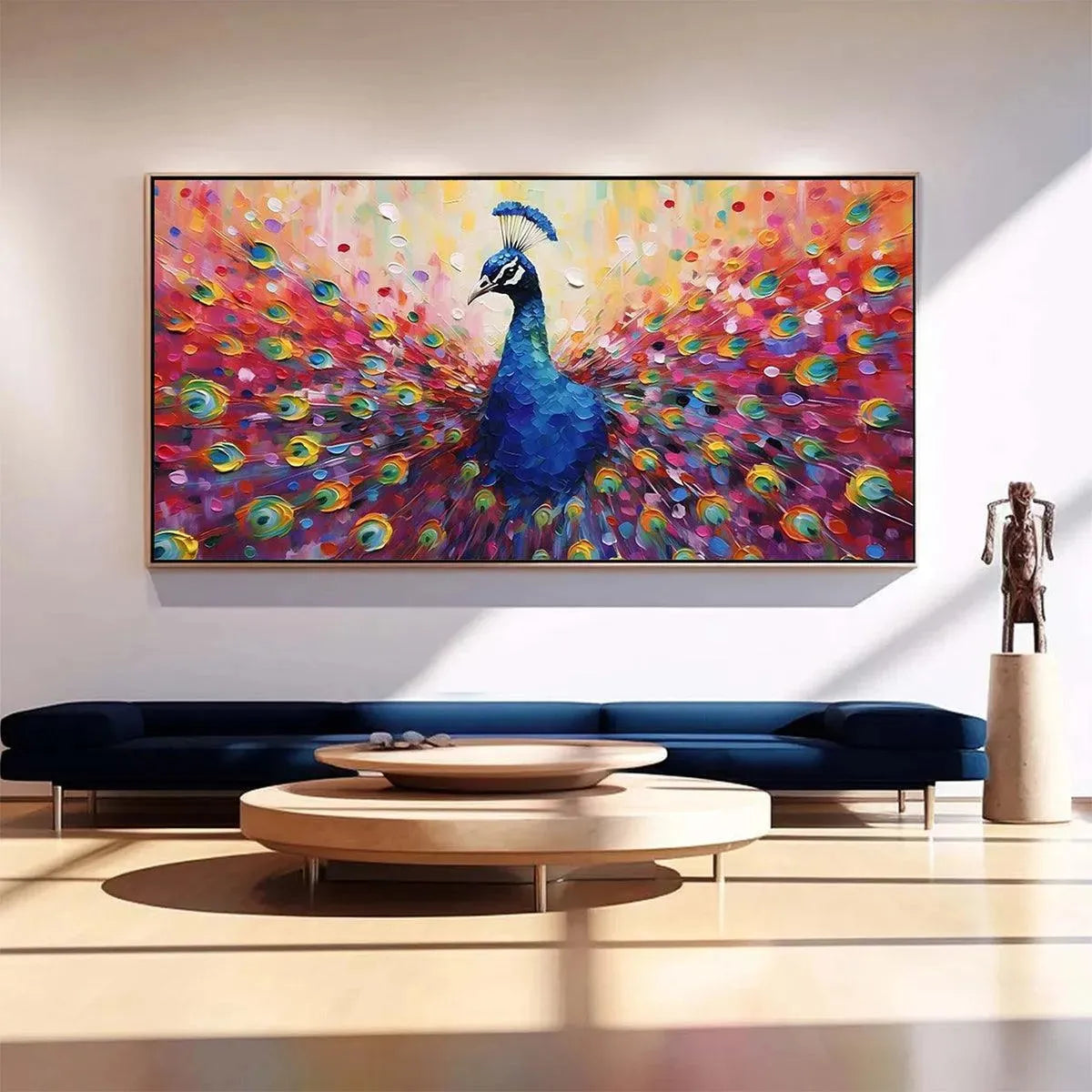 MAJESTIC PEACOCK: Vibrant Peacock Painting on Canvas - Image 2
