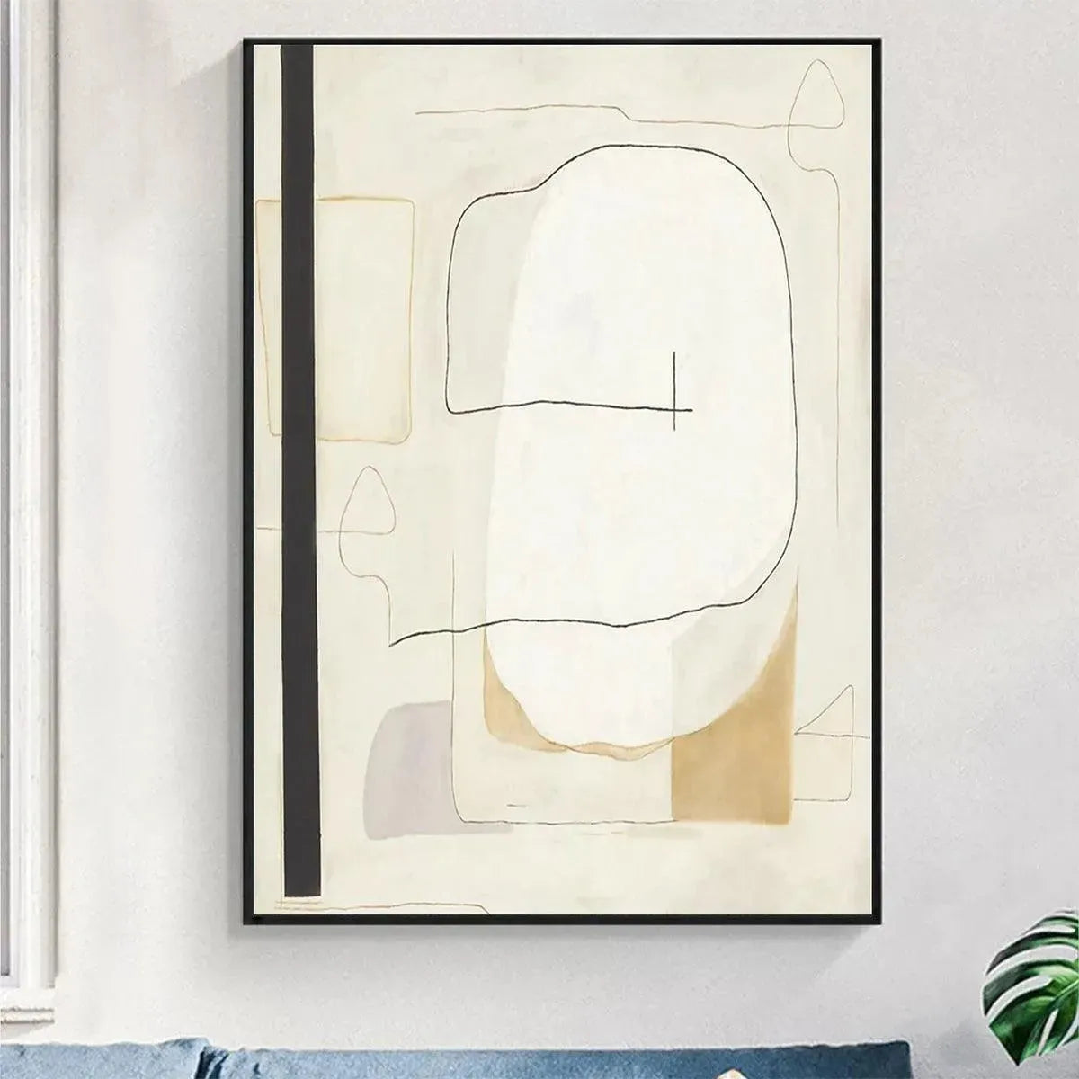 MINIMALIST ABSTRACT: Neutral Abstract Painting, Square Wall Art - Image 8