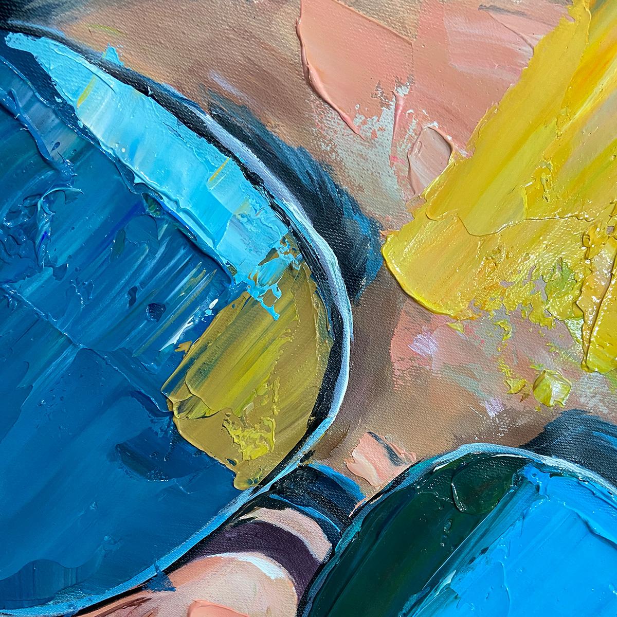 GOLDEN GAZE: Modern Portrait Impasto Oil Painting - Image 6