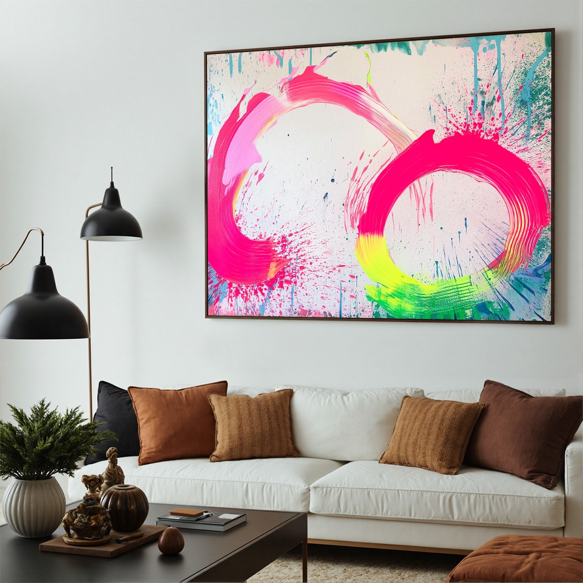 NEON BLOOM: Vibrant Abstract Acrylic Painting - Image 5