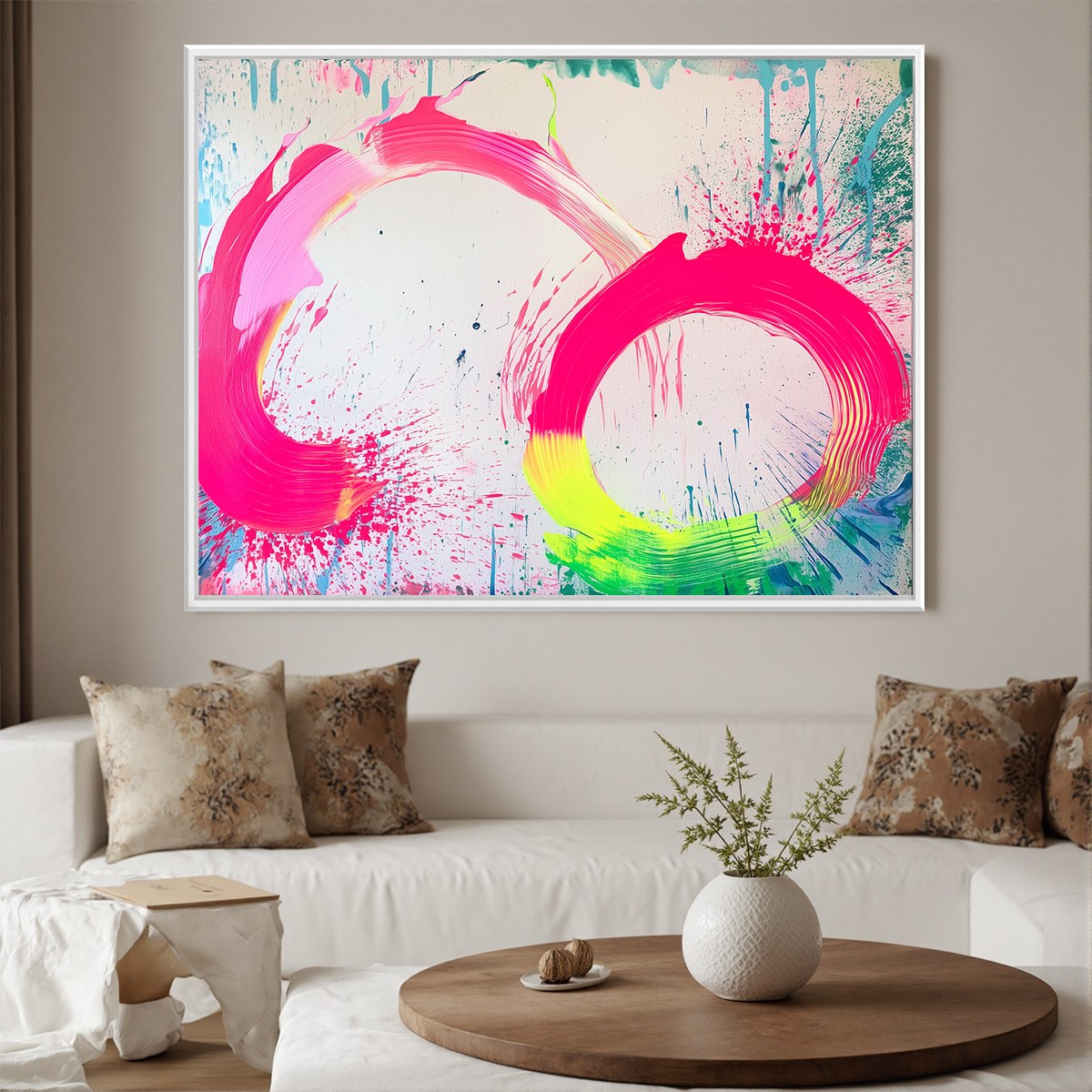 NEON BLOOM: Vibrant Abstract Acrylic Painting - Image 2