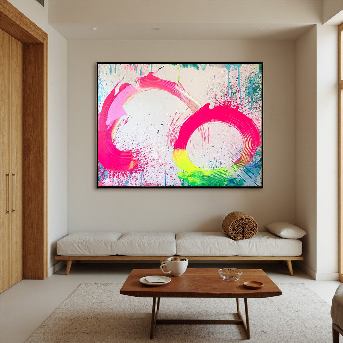 NEON BLOOM: Vibrant Abstract Acrylic Painting - Image 7