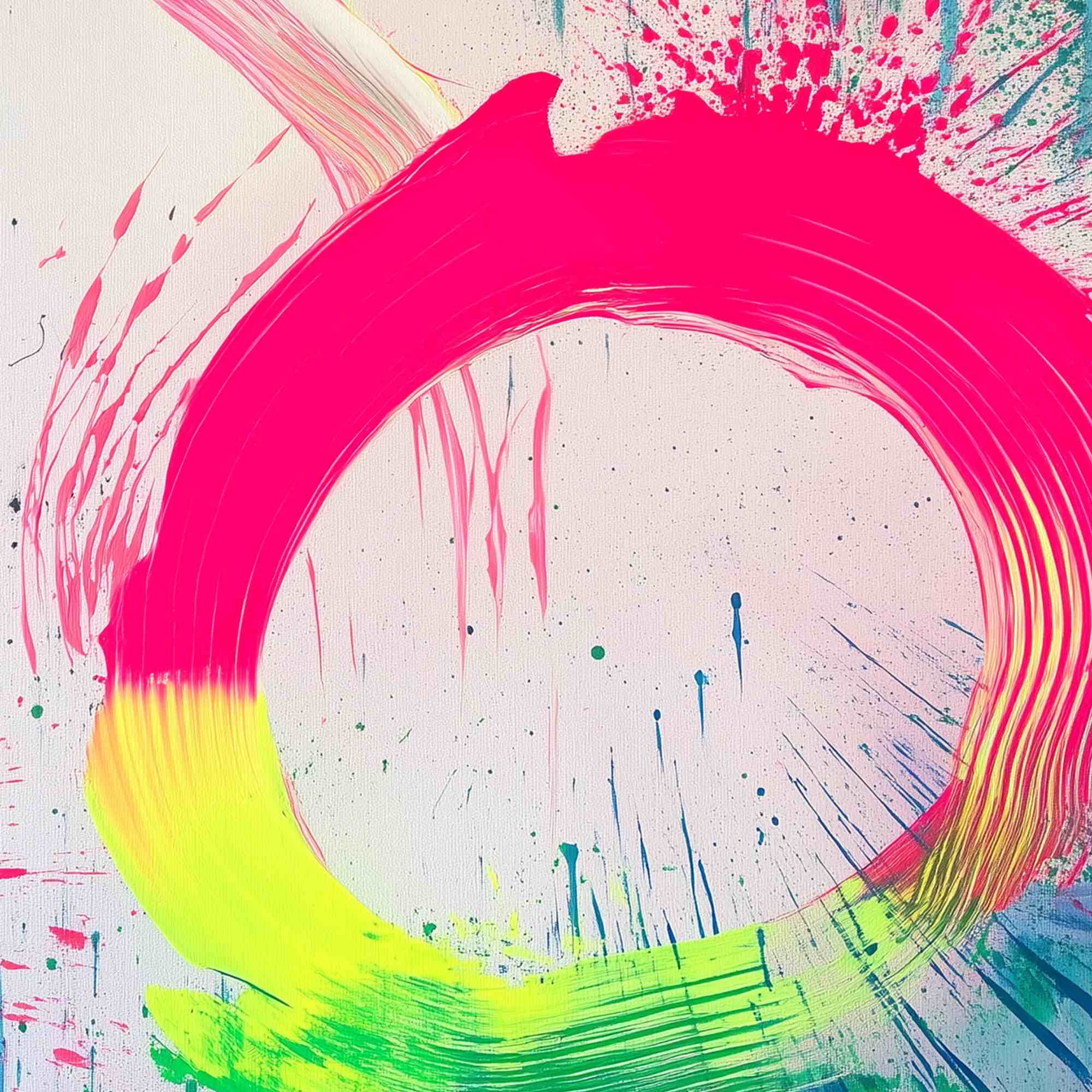 NEON BLOOM: Vibrant Abstract Acrylic Painting - Image 8