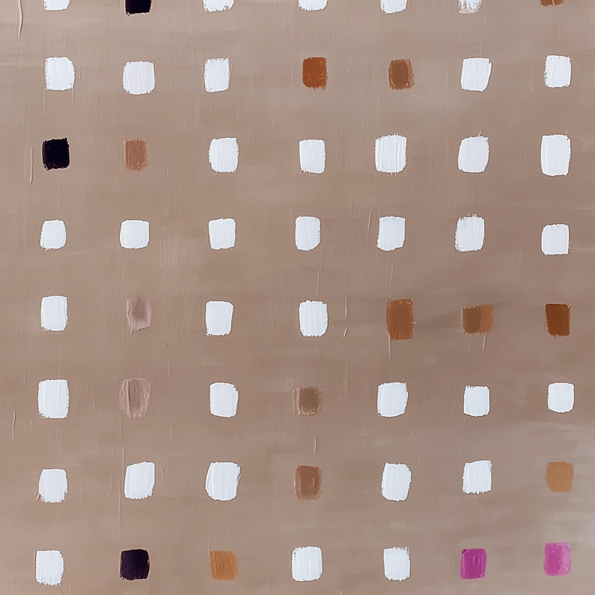 NEUTRAL HARMONY: Minimalist Abstract Grid Oil Painting - Image 8