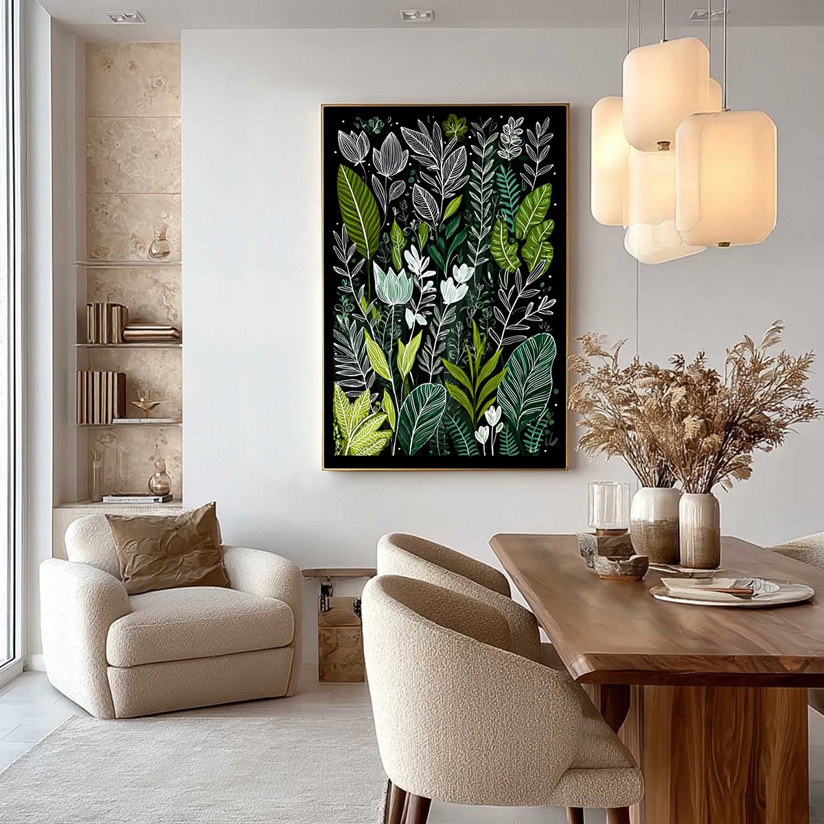 NOCTURNAL GARDEN: Modern Graphic Botanical Illustration Art - Image 4