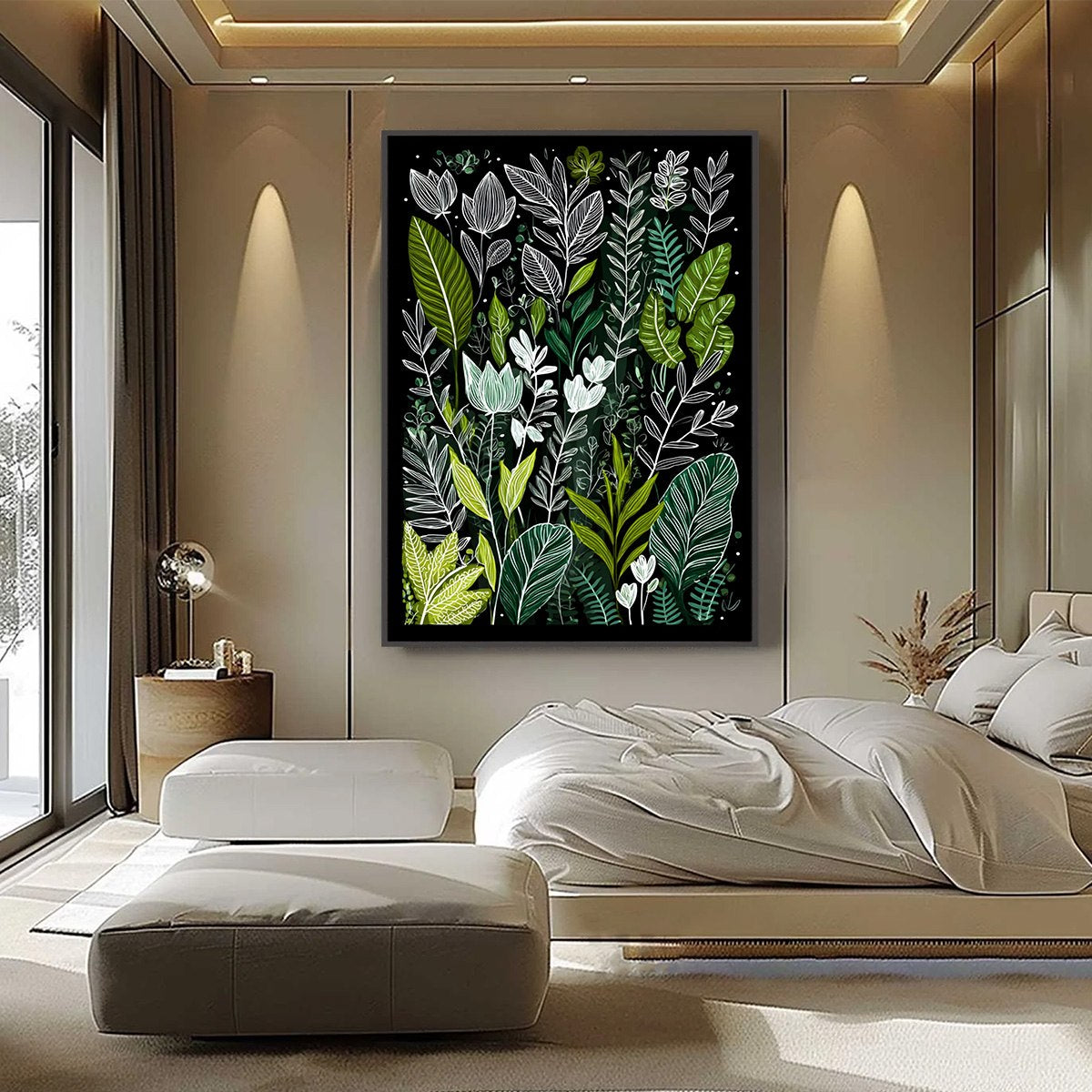 NOCTURNAL GARDEN: Modern Graphic Botanical Illustration Art - Image 2