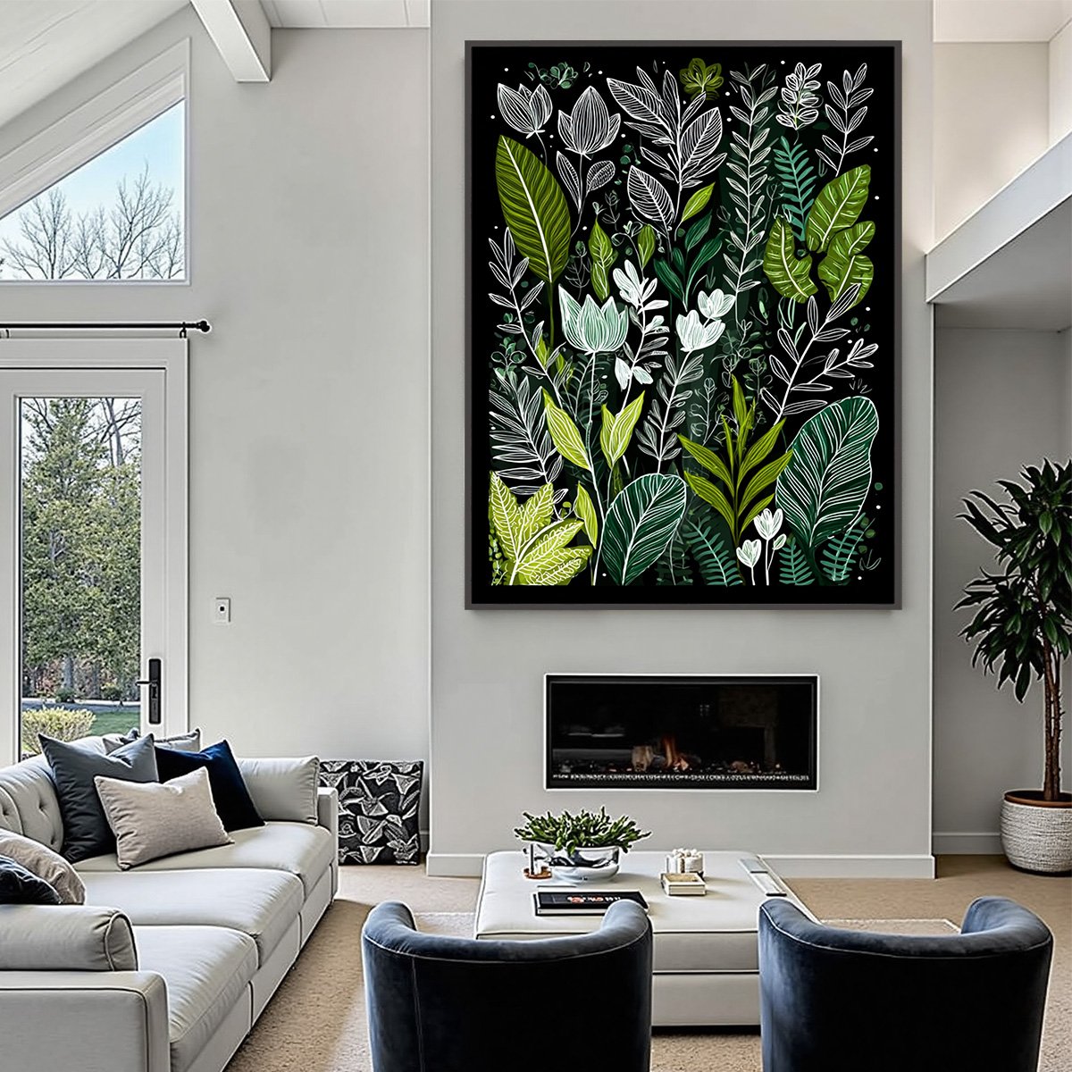 NOCTURNAL GARDEN: Modern Graphic Botanical Illustration Art - Image 6