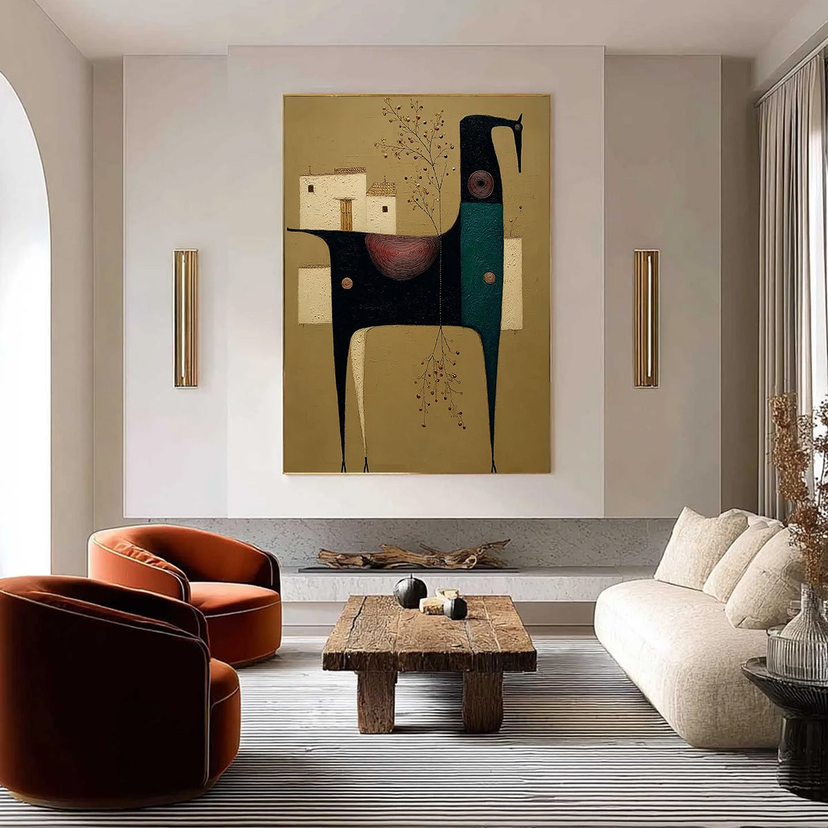 NOMAD'S HAVEN: Textured Wabi Sabi Abstract Animal Wall Art - Image 4
