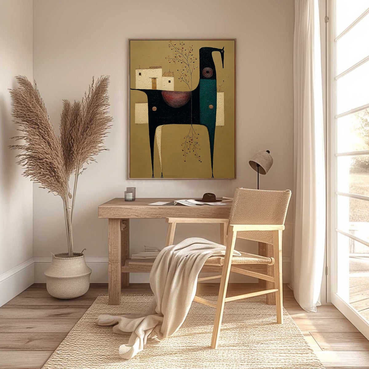 NOMAD'S HAVEN: Textured Wabi Sabi Abstract Animal Wall Art - Image 6