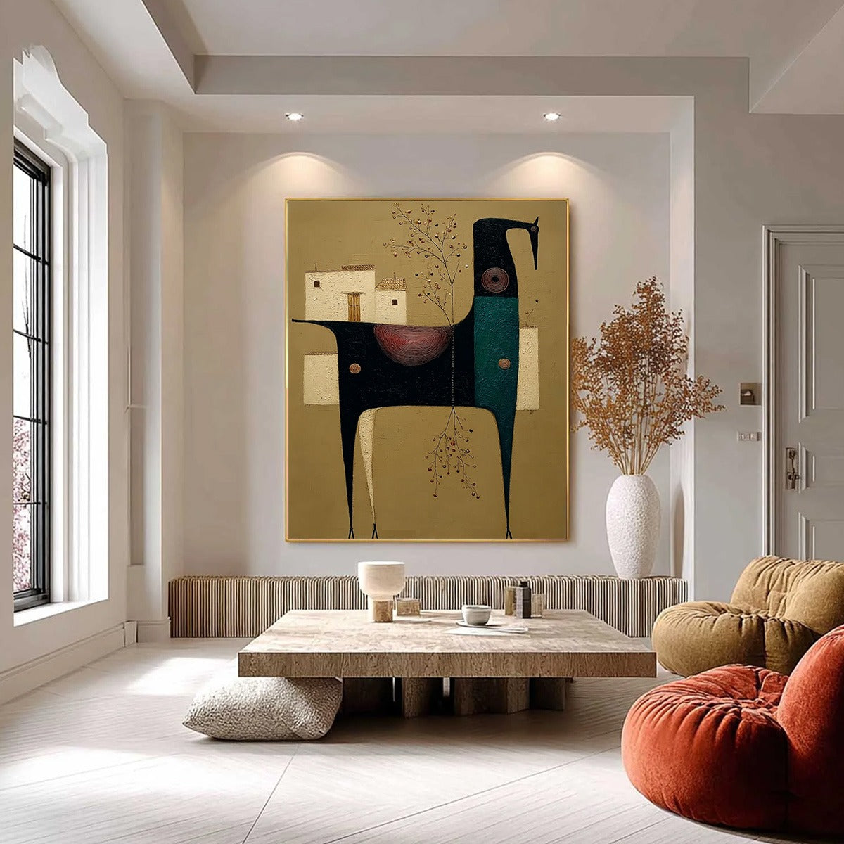 NOMAD'S HAVEN: Textured Wabi Sabi Abstract Animal Wall Art - Image 2