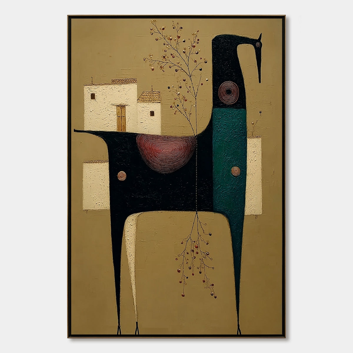 NOMAD'S HAVEN: Textured Wabi Sabi Abstract Animal Wall Art