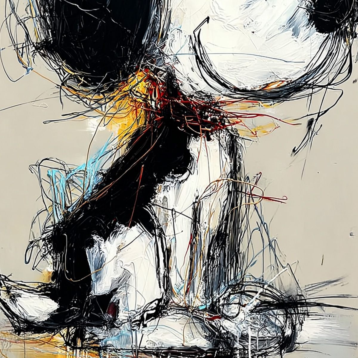 NOSTALGIC SCRIBBLE: Expressive Pop Art Dog Painting for Modern Decor - Image 5