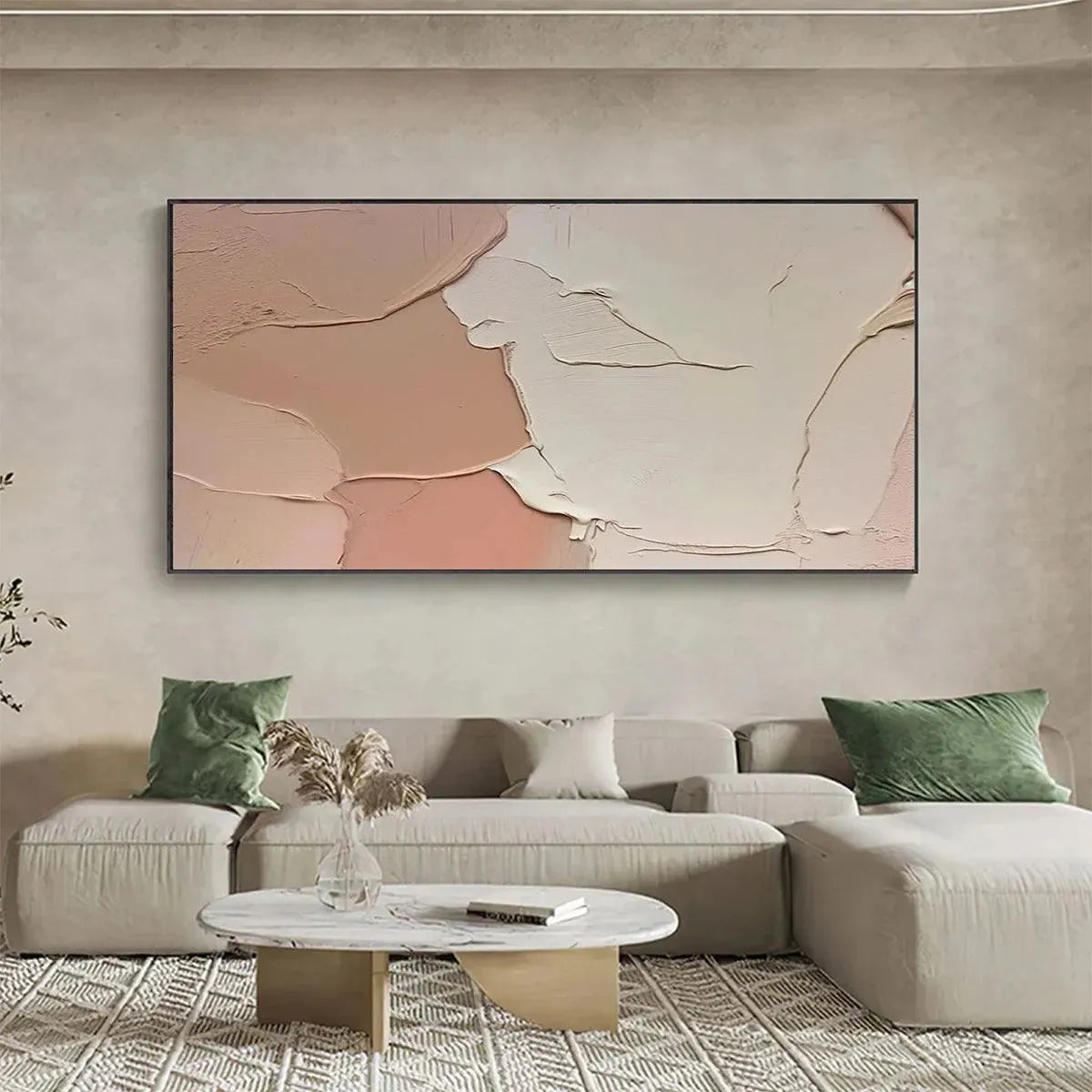 NUDE ABSTRACT: Textured Abstract Painting in Neutral Tones - Image 4