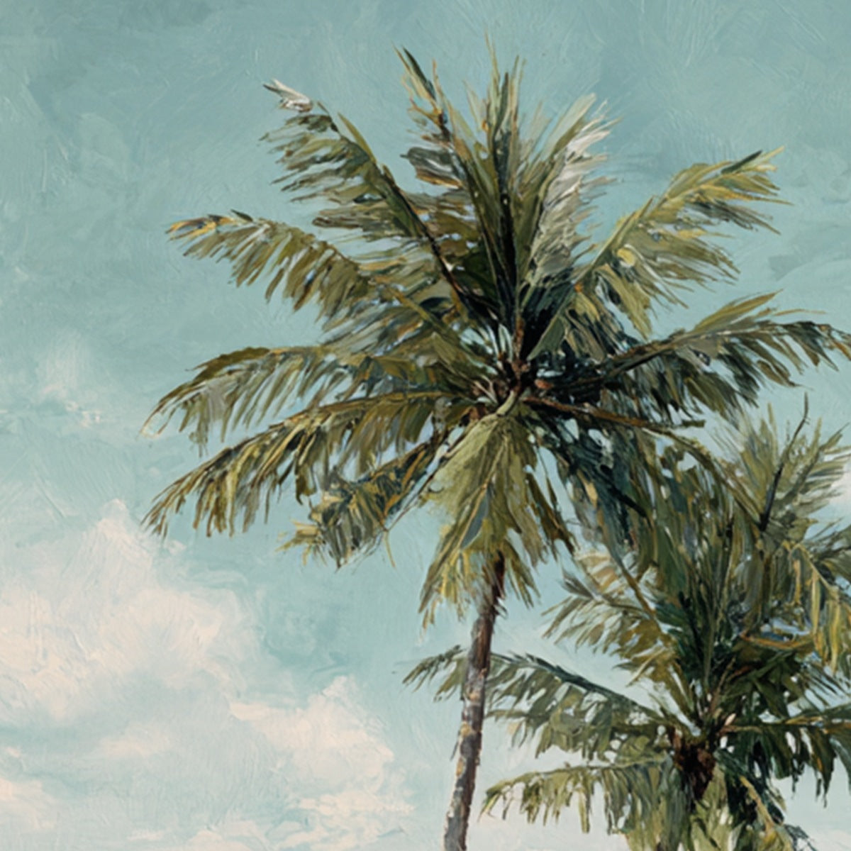 OCEAN BREEZE: Serene Coastal Palm Tree Beach Painting - Image 5