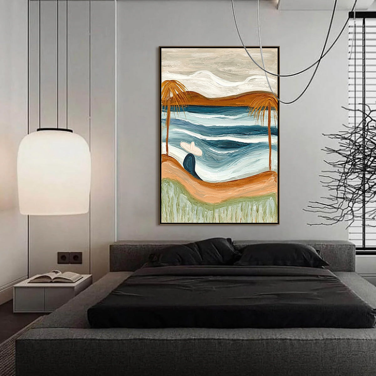 OCEAN REVERIE: Textured Wabi Sabi Style Coastal Landscape Painting - Image 4