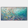 OCEAN CURRENTS: Textured Abstract Seascape Painting in Blues and Greens