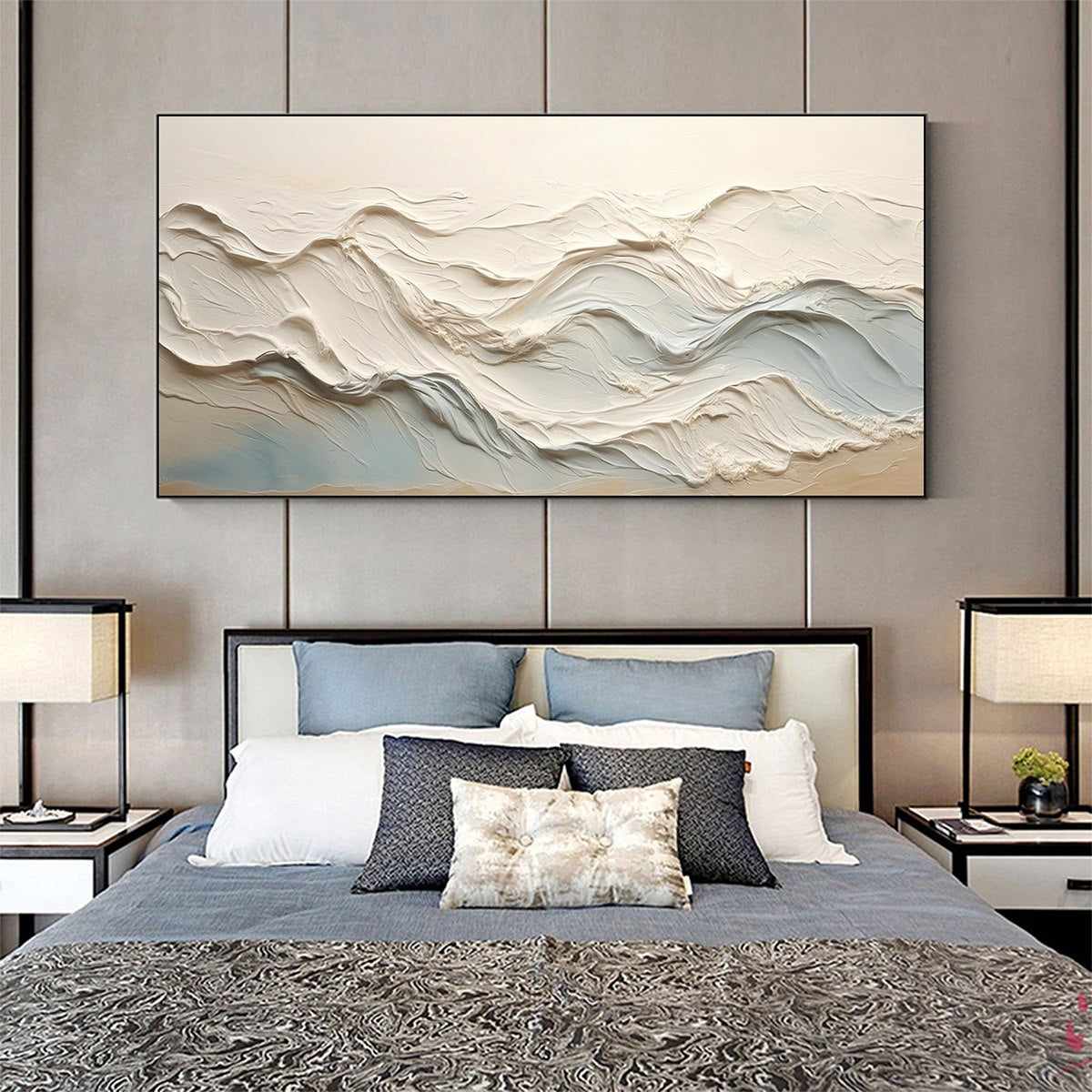 OCEAN ECHOES: Textured Abstract Oil Painting - Image 5