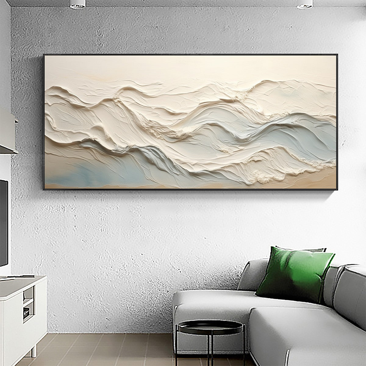OCEAN ECHOES: Textured Abstract Oil Painting - Image 4