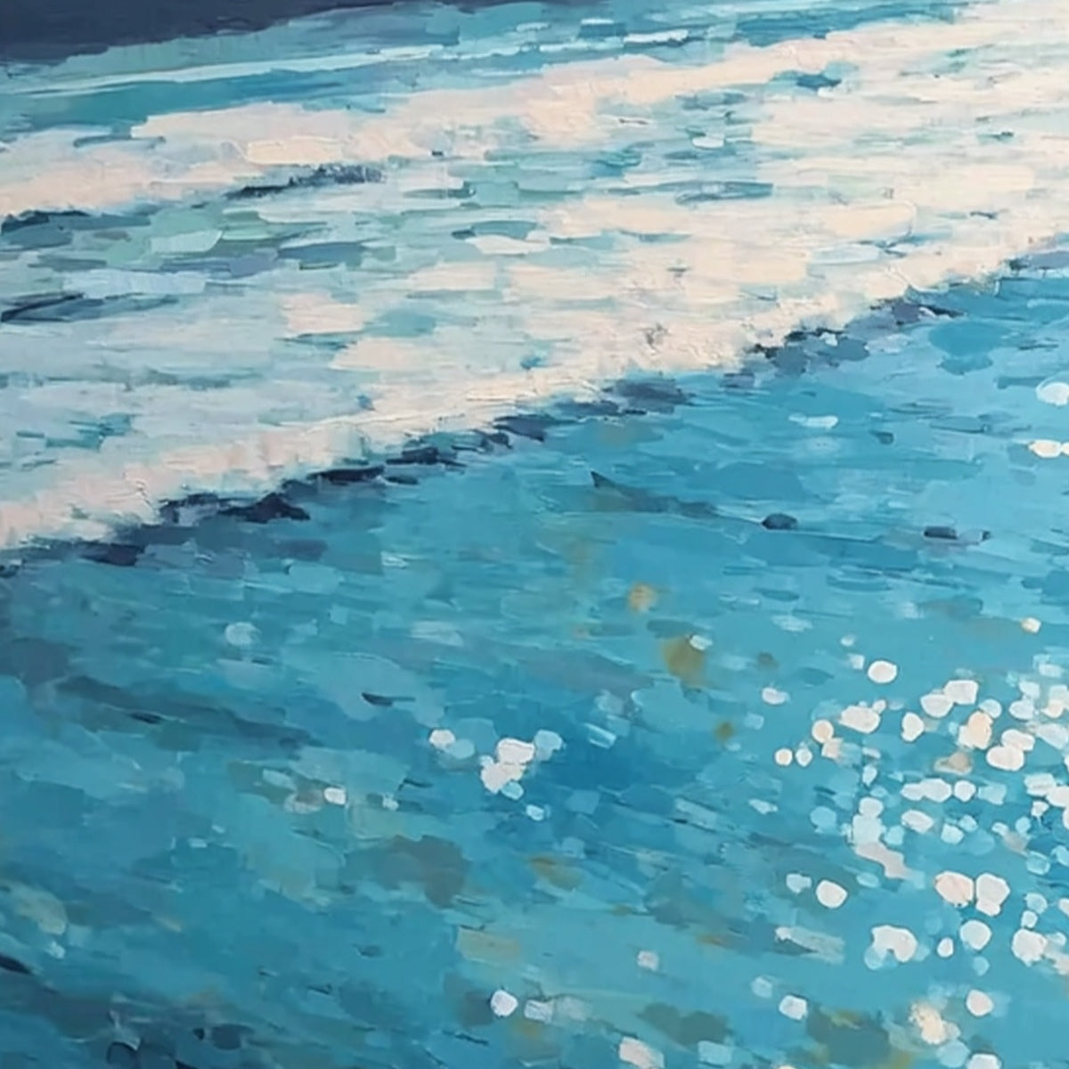OCEAN EMBRACE: Romantic Beach Scene Oil Painting - Image 6