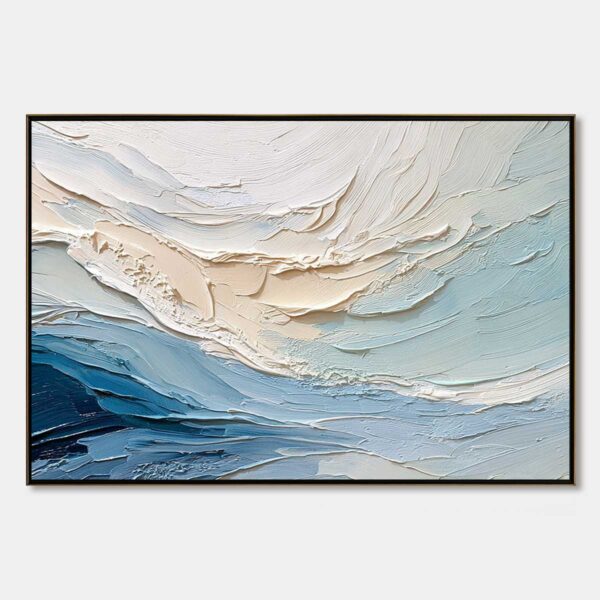 OCEAN'S BREATH: Textured Wabi Sabi Abstract Seascape Painting