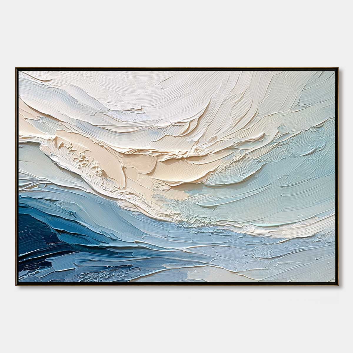 OCEAN'S BREATH: Textured Wabi Sabi Abstract Seascape Painting