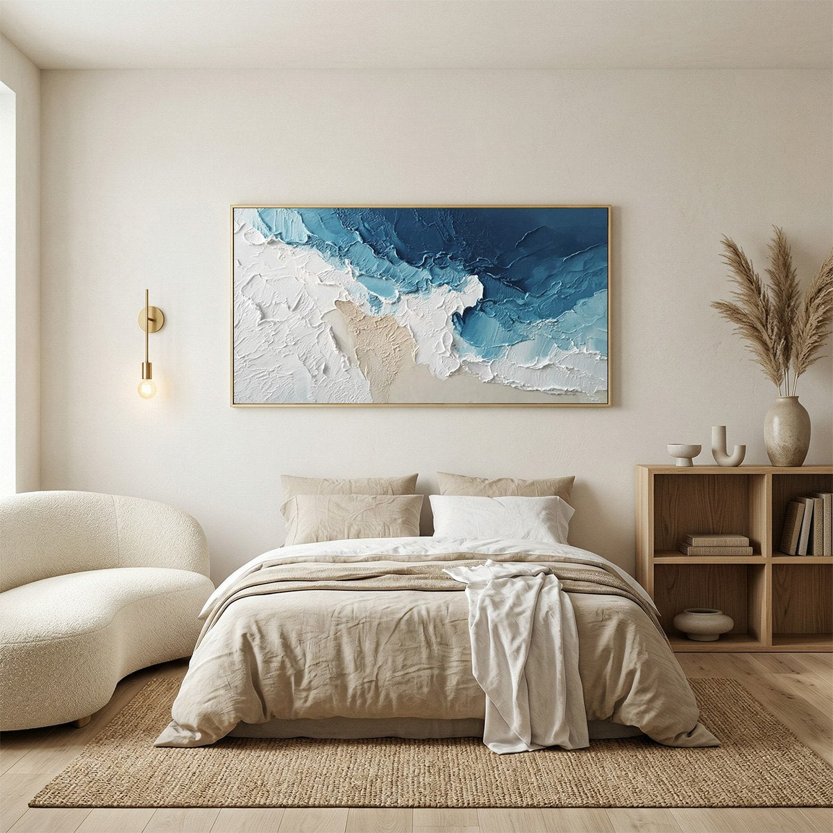 OCEAN'S EMBRACE: Textured Abstract Coastal Seascape Painting - Image 6