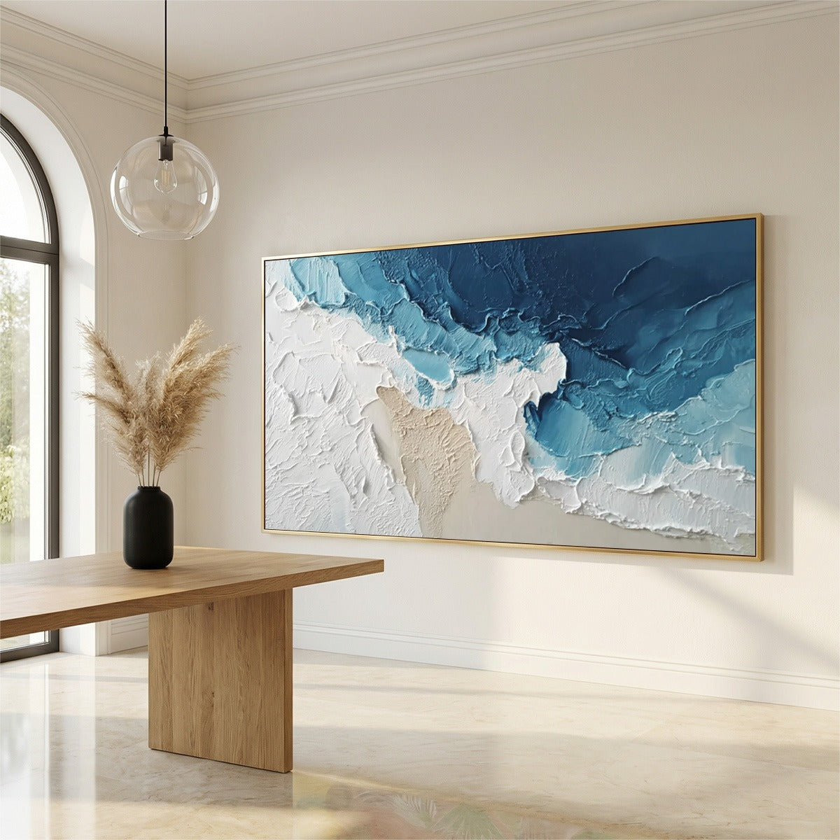 OCEAN'S EMBRACE: Textured Abstract Coastal Seascape Painting - Image 7