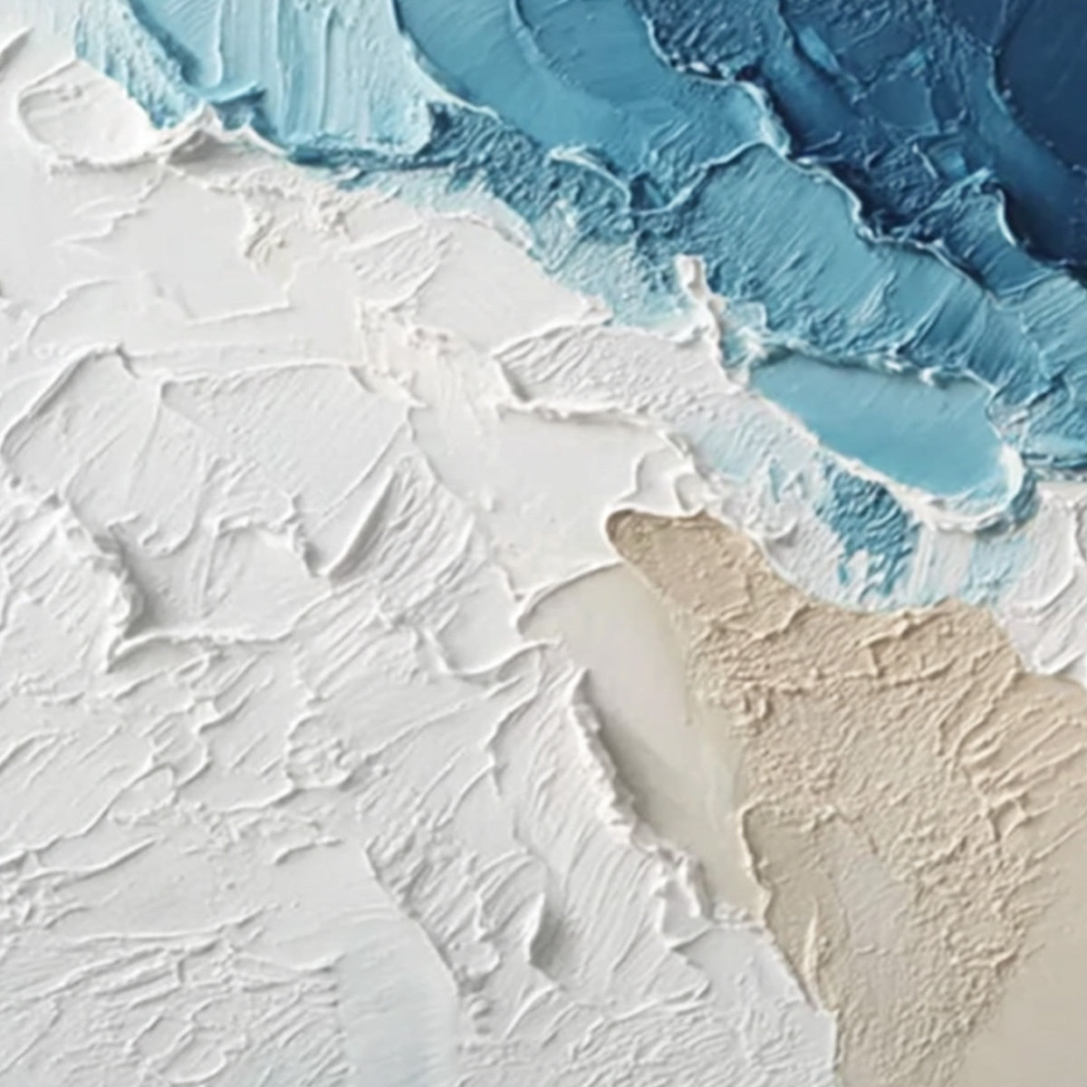 OCEAN'S EMBRACE: Textured Abstract Coastal Seascape Painting - Image 3