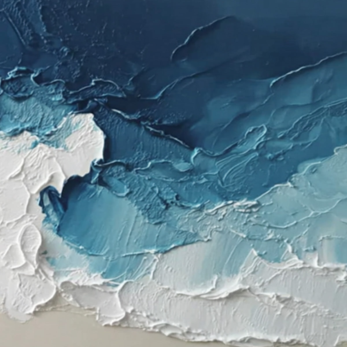 OCEAN'S EMBRACE: Textured Abstract Coastal Seascape Painting - Image 5